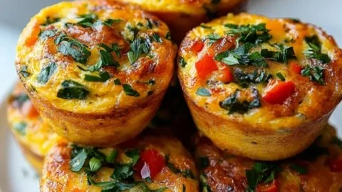 Delicious kid-friendly egg muffins baked in a muffin tin for a healthy breakfast.