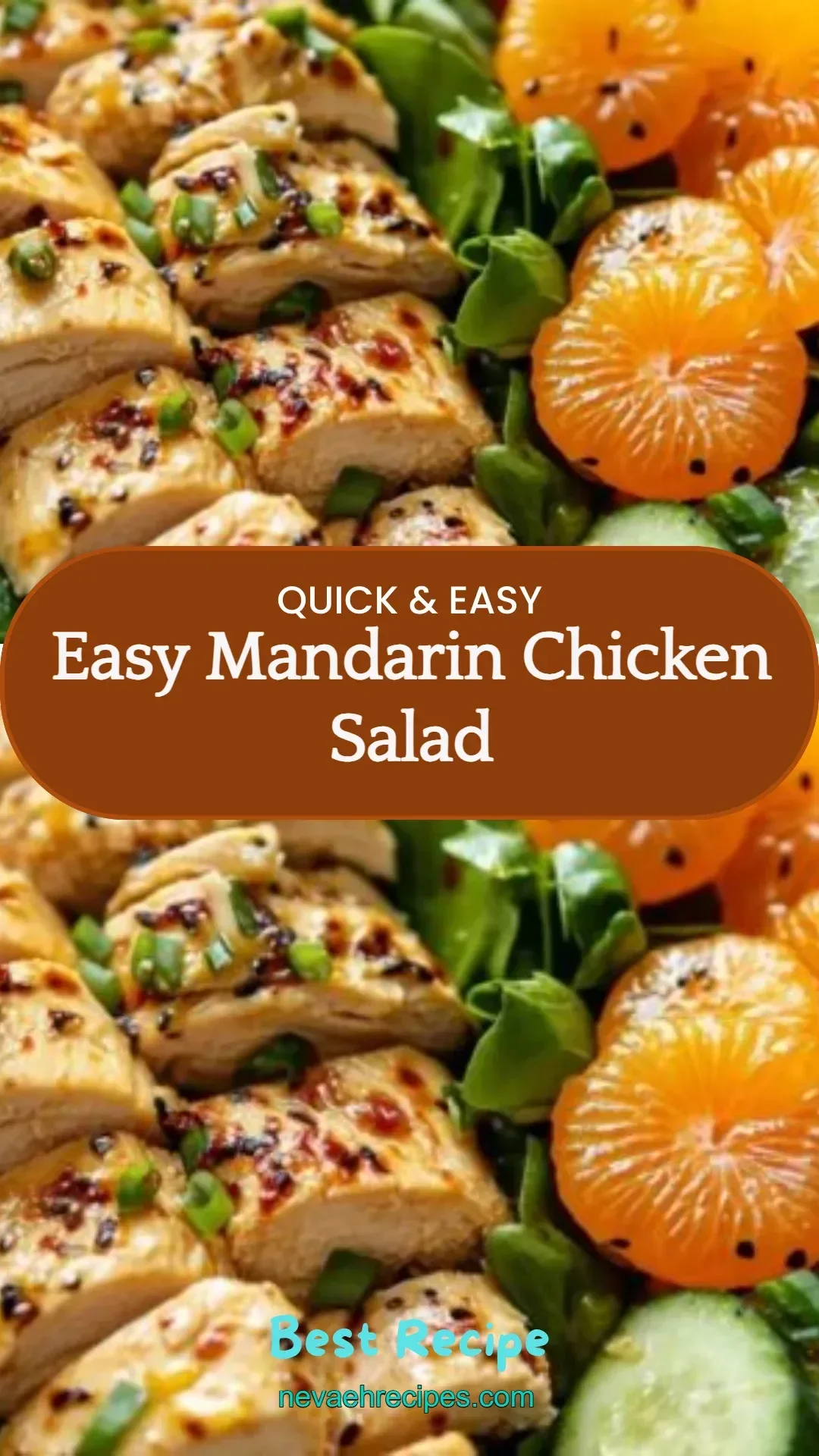 Bowl of easy Mandarin Chicken Salad with vibrant ingredients