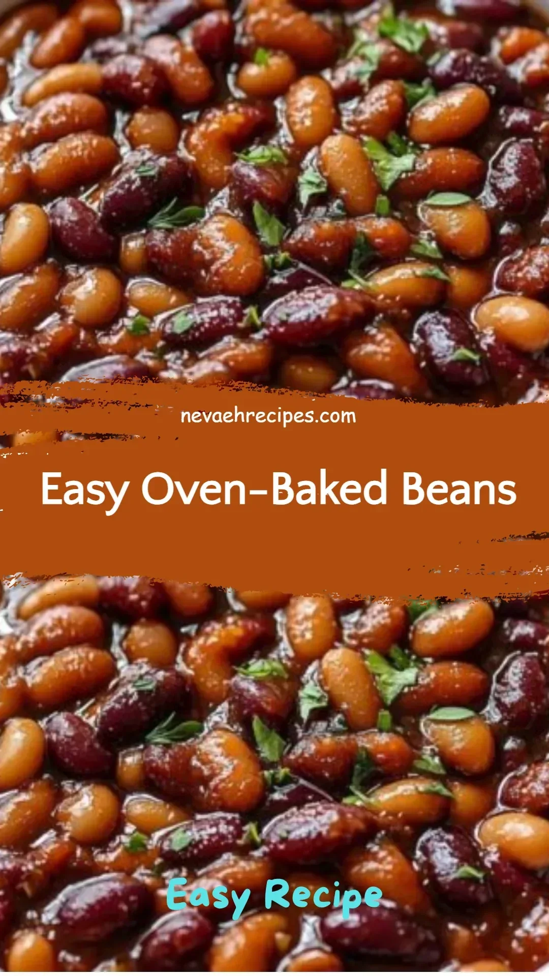 Delicious easy oven-baked beans served in a bowl.