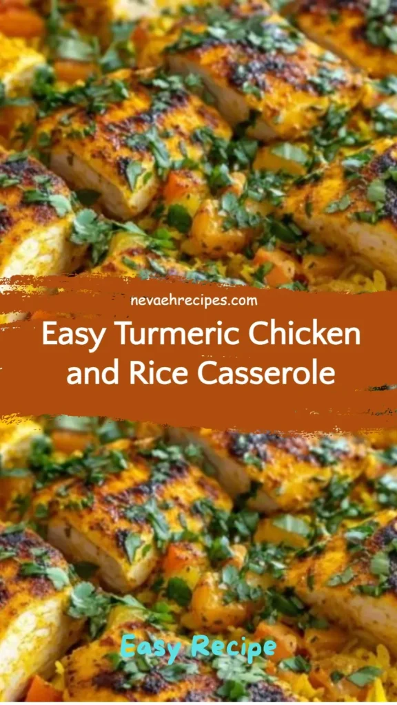 Easy Turmeric Chicken and Rice Casserole ready to serve
