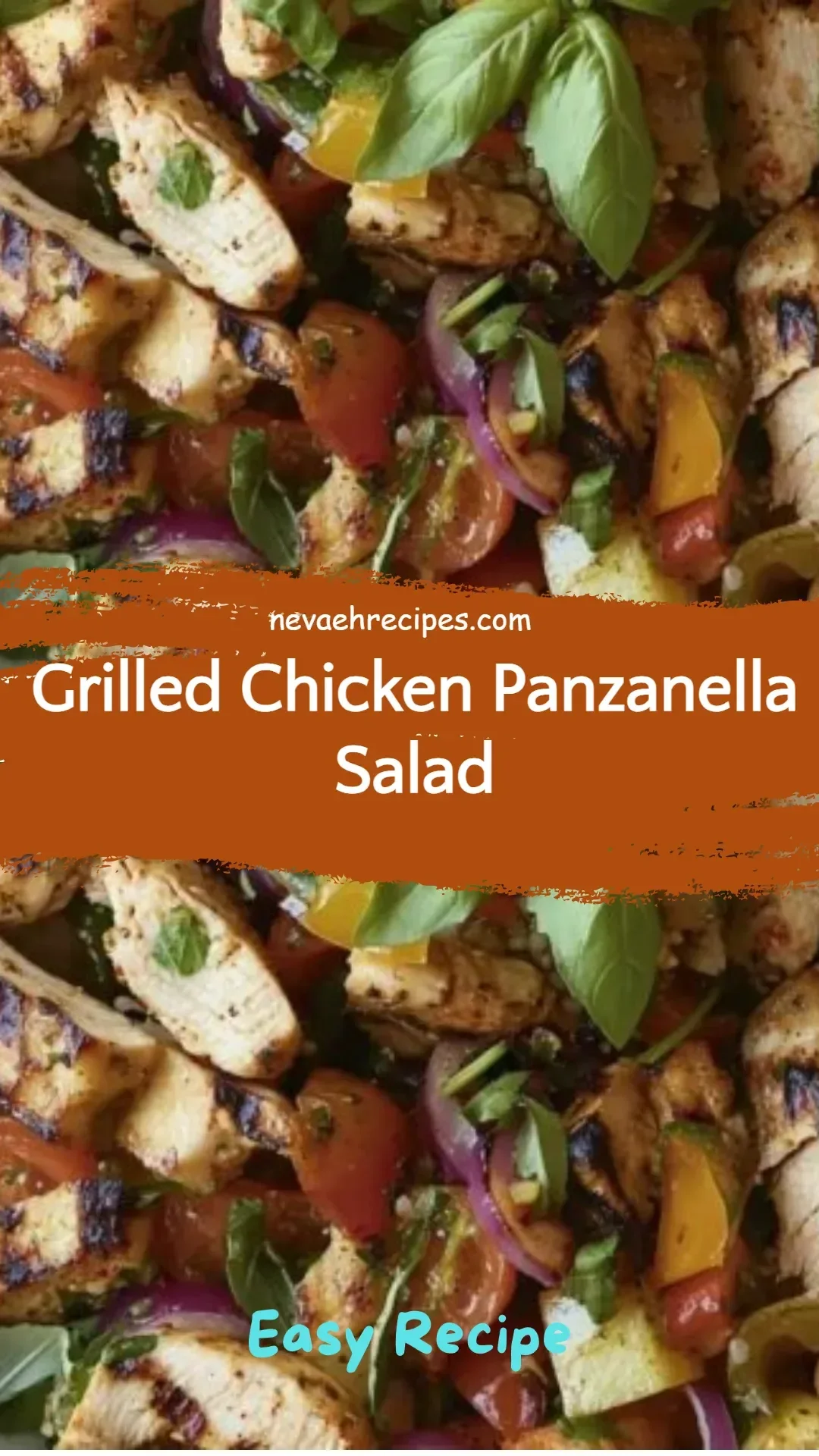 Delicious Grilled Chicken Panzanella Salad with fresh vegetables and herbs