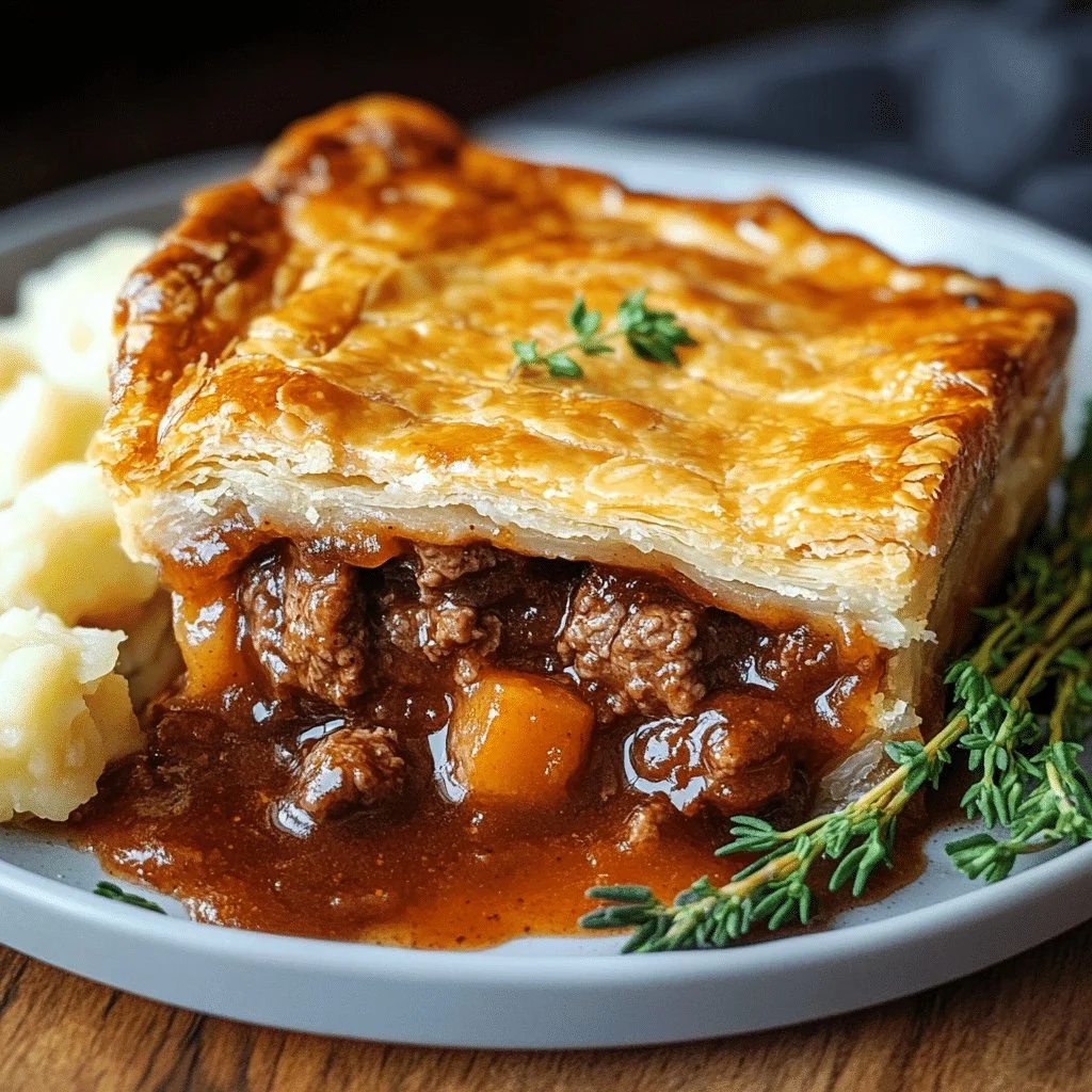 Delicious homemade Guinness Beef Pie with tender beef and flaky crust.