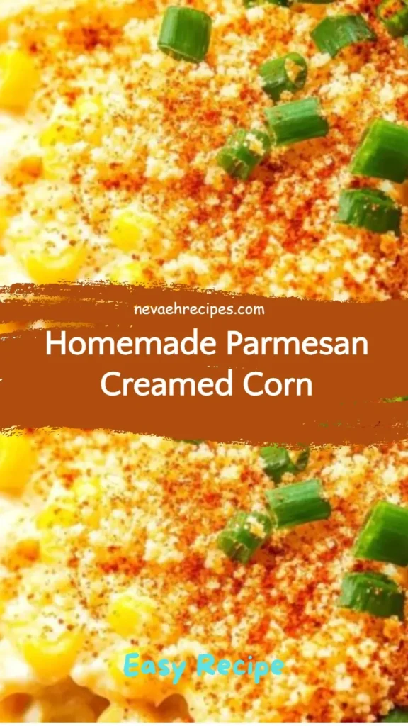 Bowl of homemade Parmesan Creamed Corn topped with fresh herbs