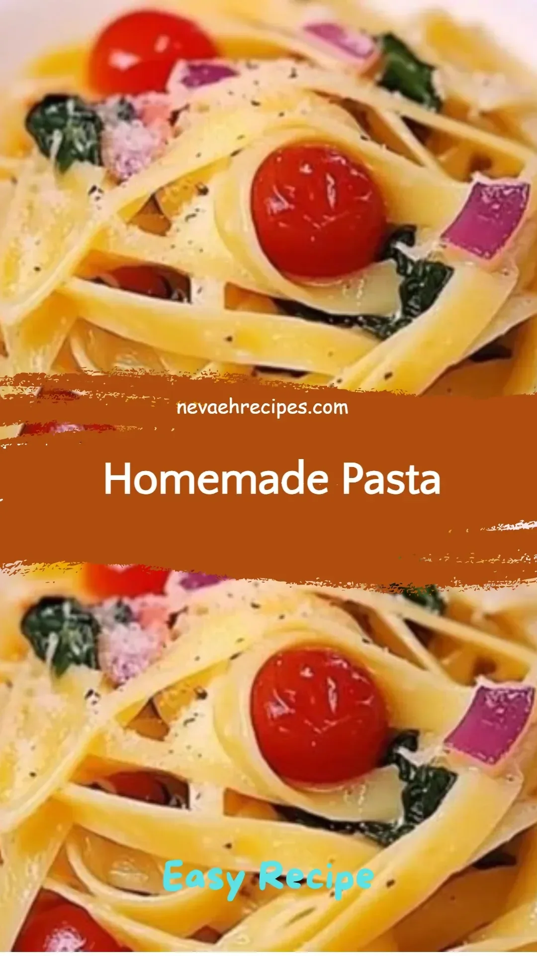 Plate of fresh homemade pasta with sauce and herbs