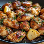 Delicious Honey Garlic Chicken served with rice and vegetables