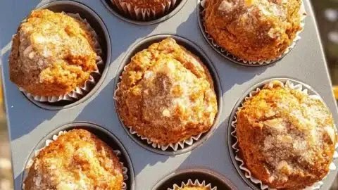 Delicious maple pumpkin spice muffins fresh out of the oven, perfect for fall.
