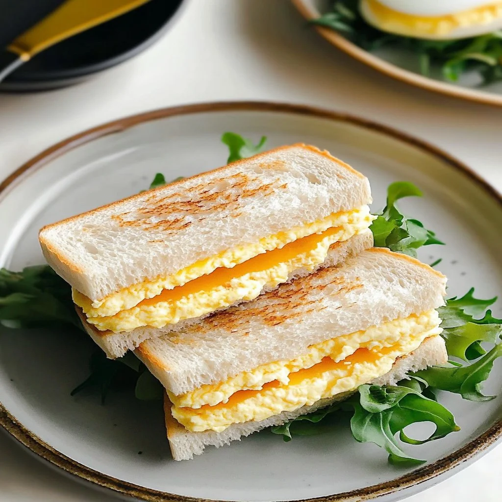 Japanese Egg Sandwich (Tamago Sando) served with soft bread and creamy egg filling