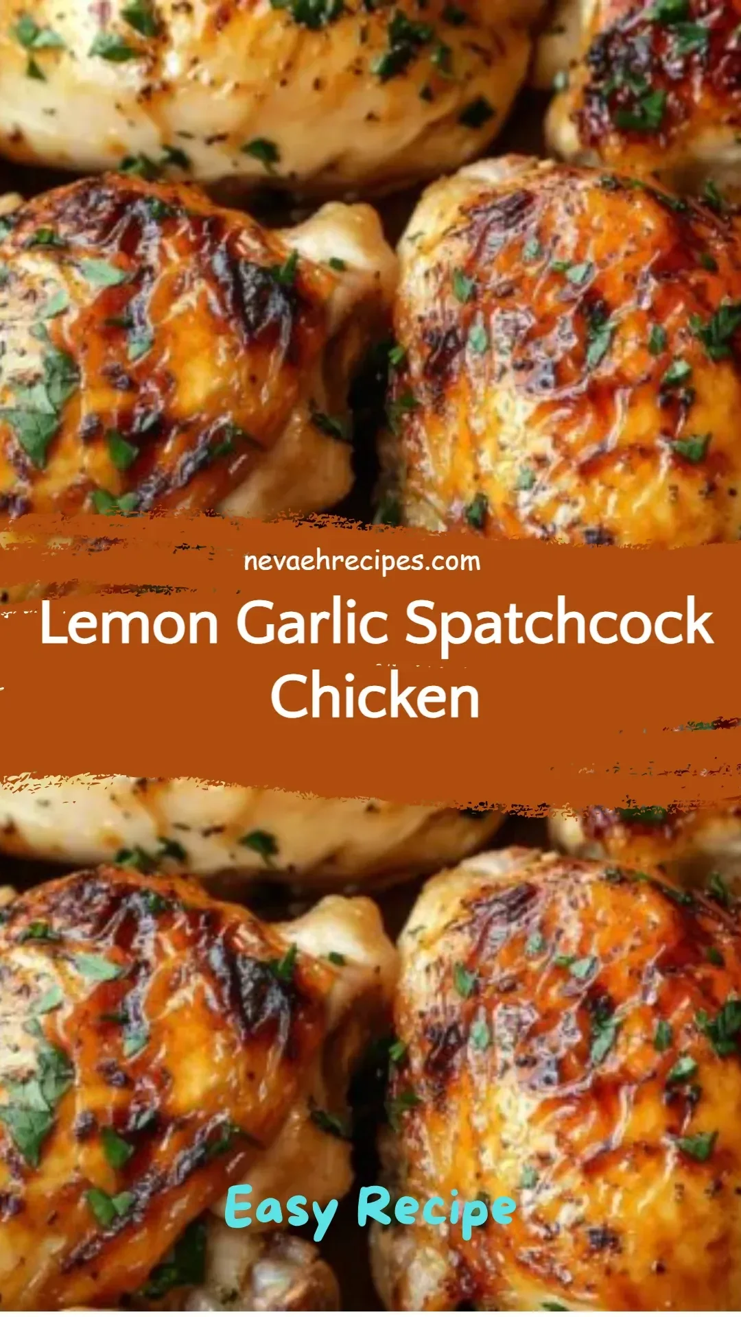 Lemon Garlic Spatchcock Chicken prepared with fresh herbs and spices.