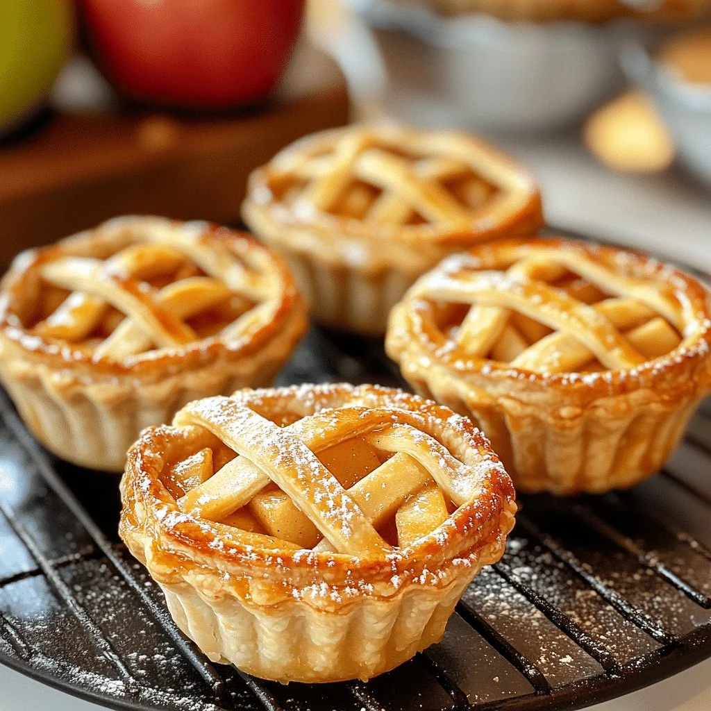 Delicious mini apple pies with flaky crust and warm apple filling