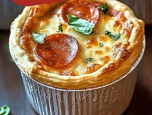 Delicious mini pizza pot pies served on a plate
