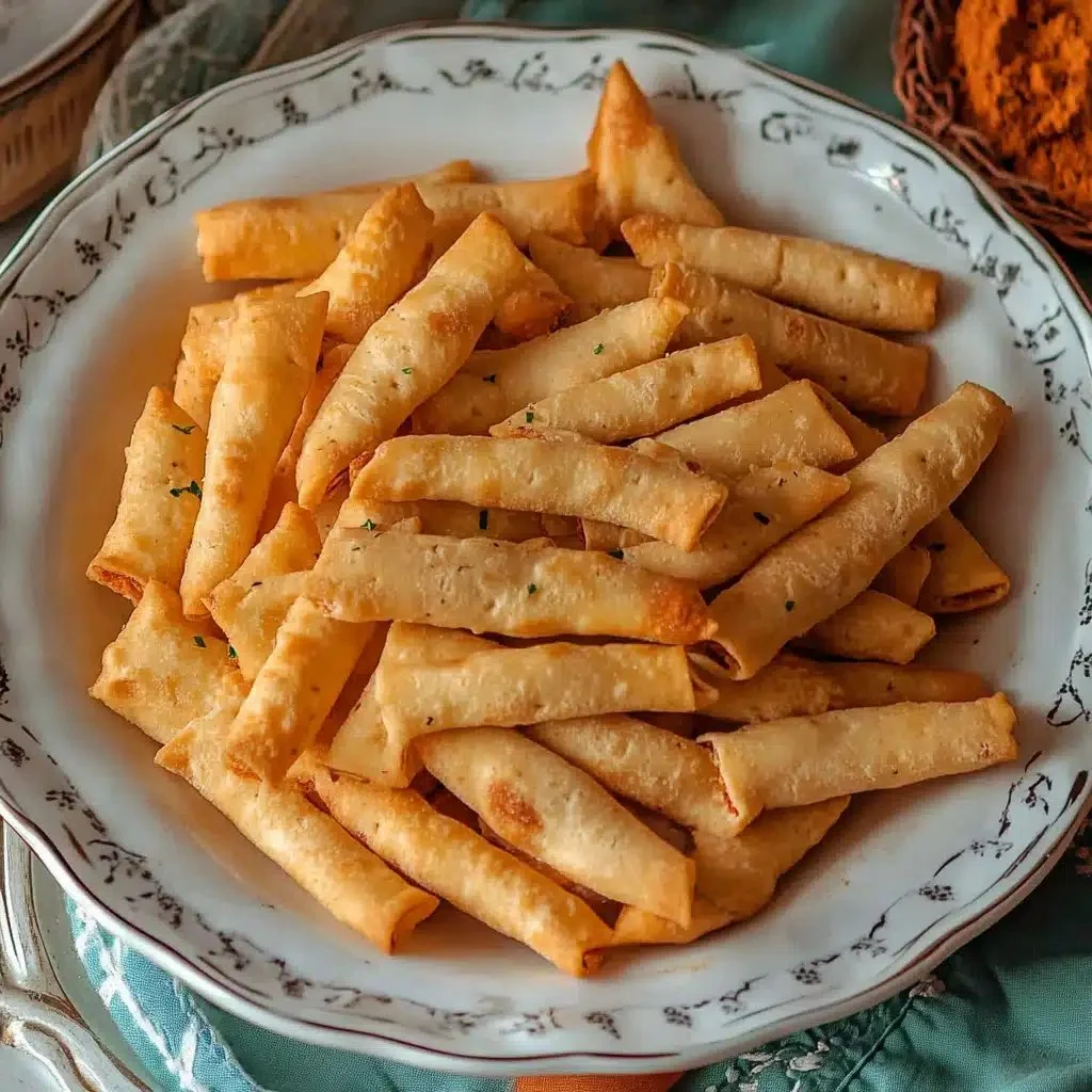 A bowl of golden brown Namak Para, a traditional Indian snack.