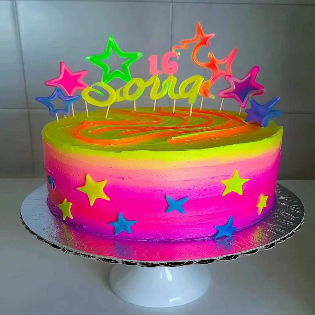 Colorful and eye-catching Neon Cakes for celebrations and parties