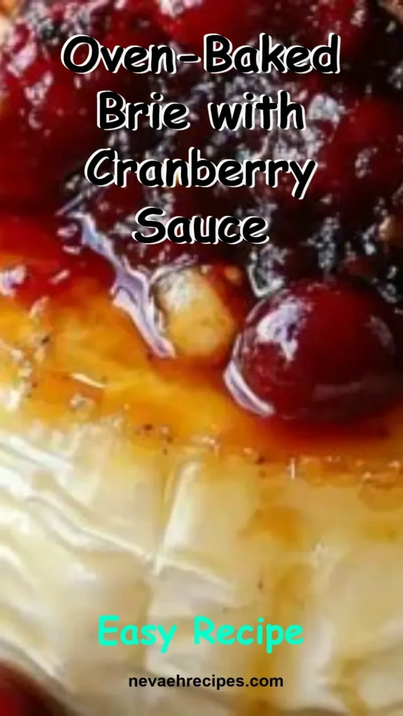 Oven-baked brie topped with cranberry sauce served with crackers