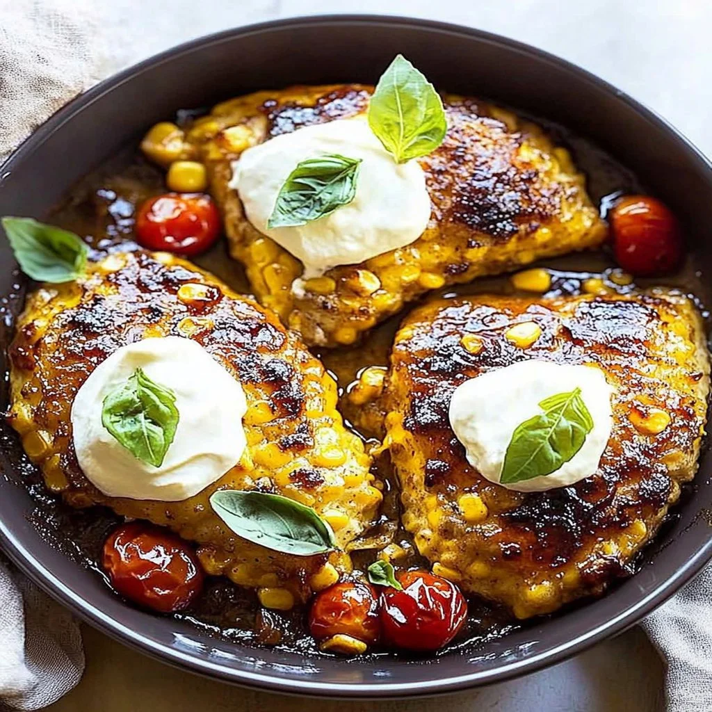 Delicious Paula Deen-style Corn Casserole served in a baking dish