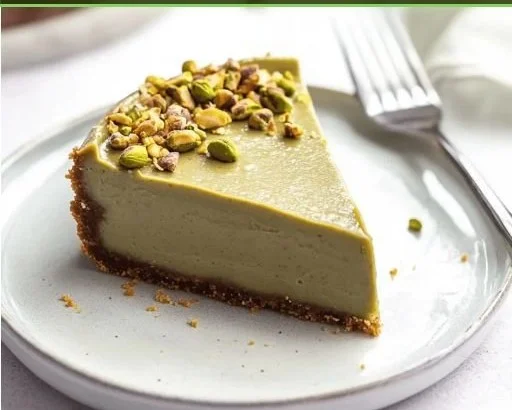 Delicious homemade pistachio cheesecake with a creamy texture and a nutty crust