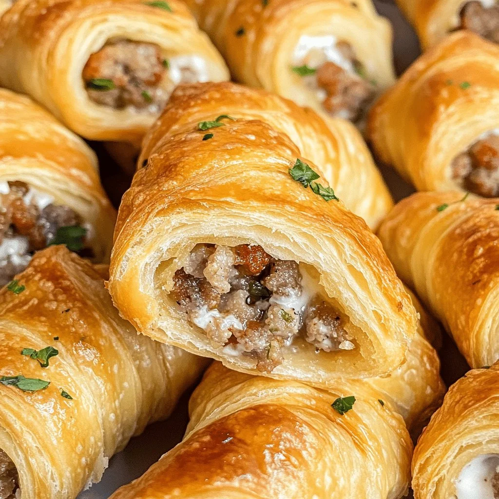 Delicious Rotel Sausage and Cream Cheese Crescent Bites on a plate