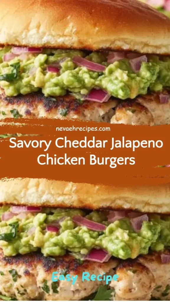 Savory cheddar jalapeno chicken burgers on a grill plate