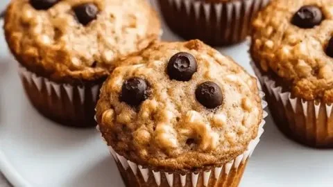 Savory cottage cheese oatmeal muffins served on a plate