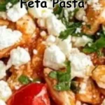 Delicious simple chicken feta pasta dish served in a bowl