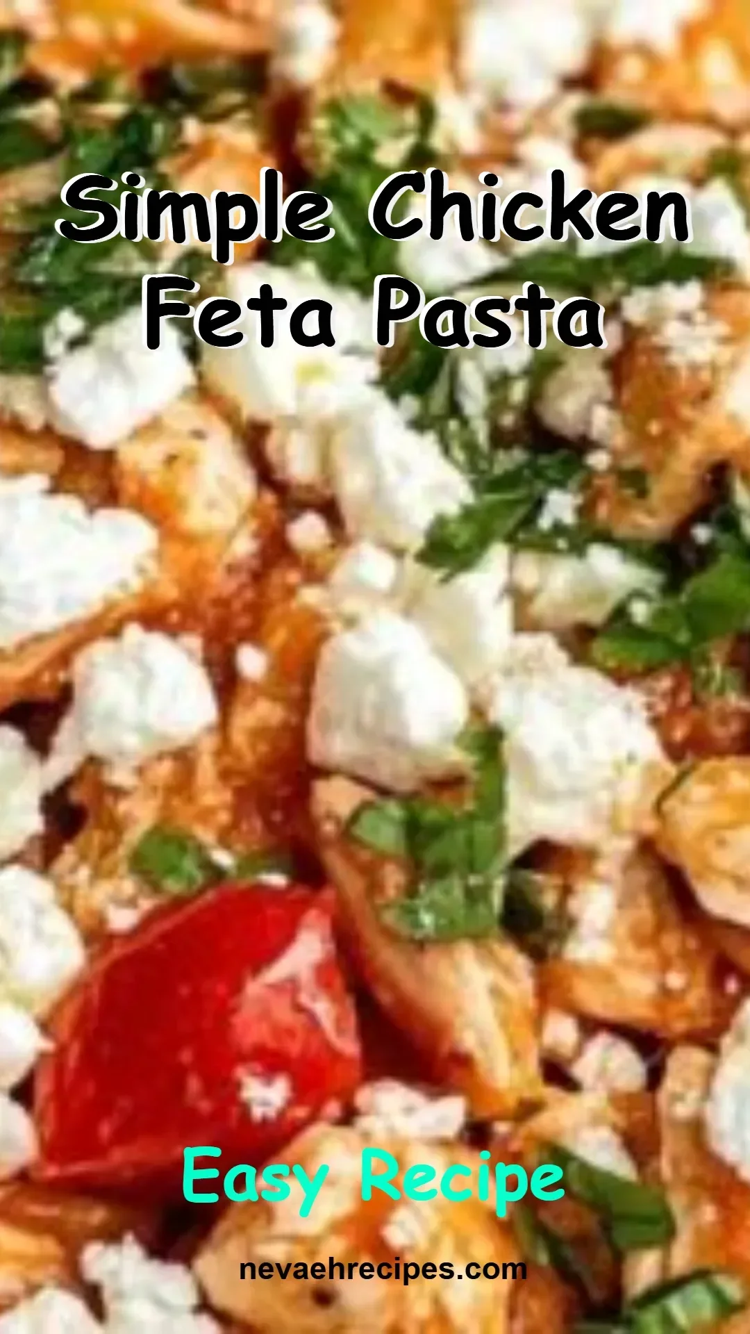 Delicious simple chicken feta pasta dish served in a bowl