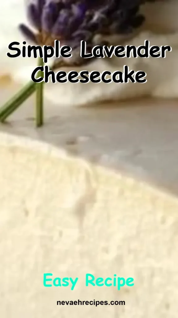 Delicious slice of simple lavender cheesecake garnished with lavender flowers