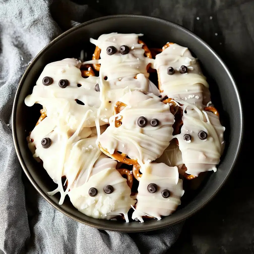 Delicious spooky Halloween pretzels decorated for festive celebrations