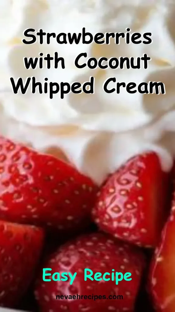 Fresh strawberries served with coconut whipped cream dessert