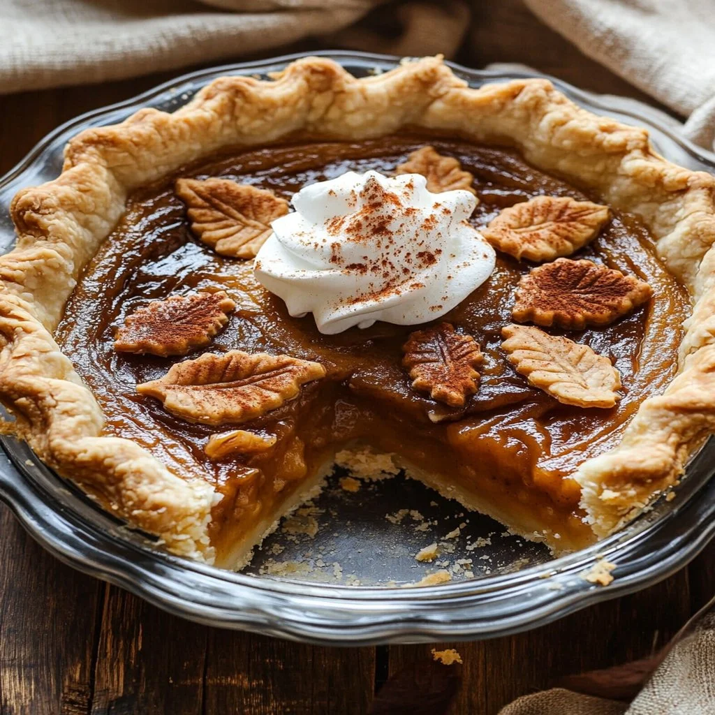 A variety of Thanksgiving pies on a festive table setting