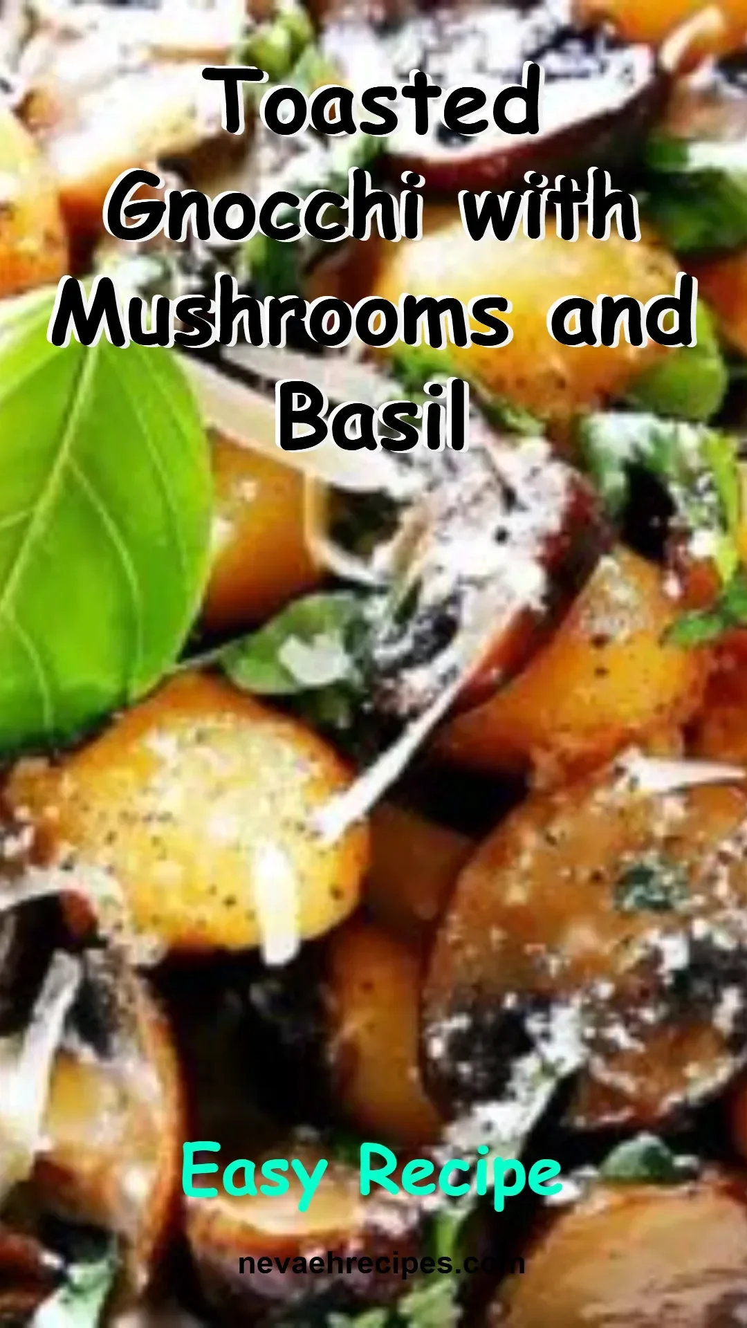 Toasted gnocchi served with sautéed mushrooms and fresh basil.