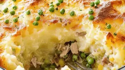Delicious homemade Shepherd's Pie made with leftover turkey