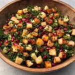 Zesty citrus pomegranate kale salad with honey-lemon vinaigrette