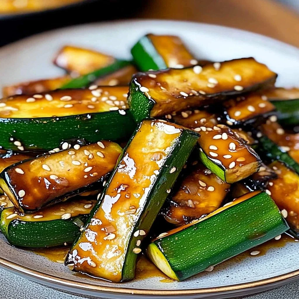 Zucchini hibachi style dish served with grilled vegetables and sauce