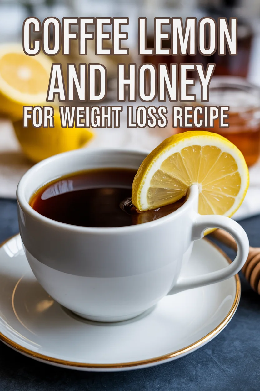 A Pinterest style image for coffee lemon and honey for weight loss recipe