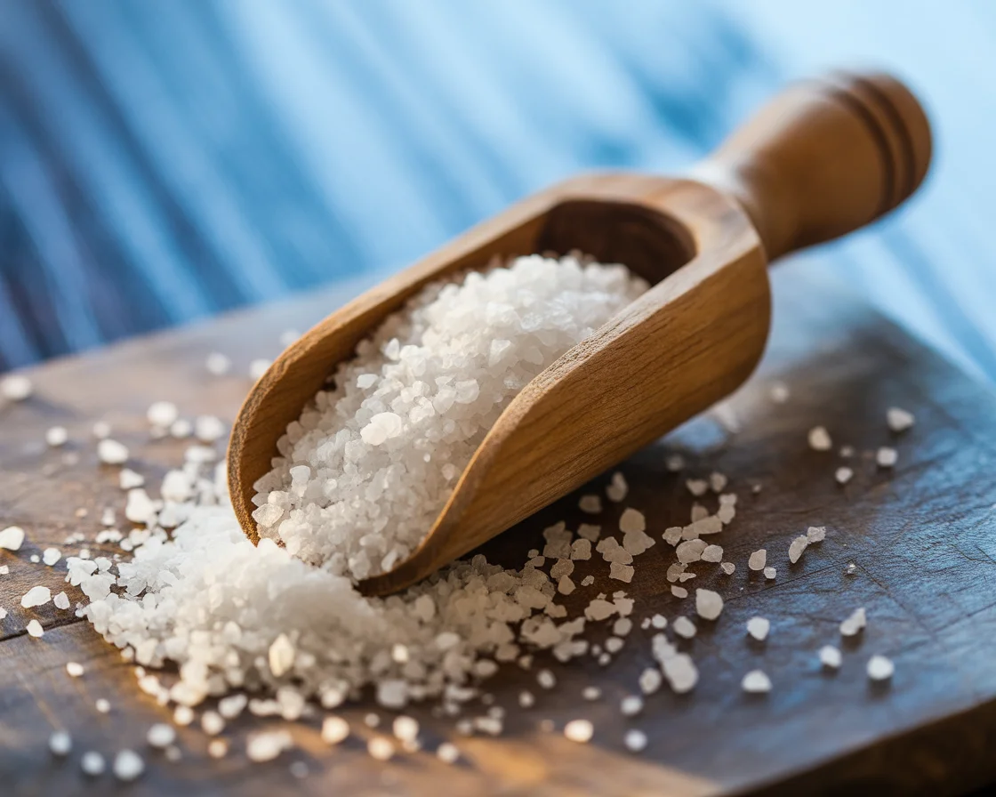 Close-up of mineral-rich Celtic sea salt used in the Celtic Salt Trick recipe for natural hydration and electrolyte balance.