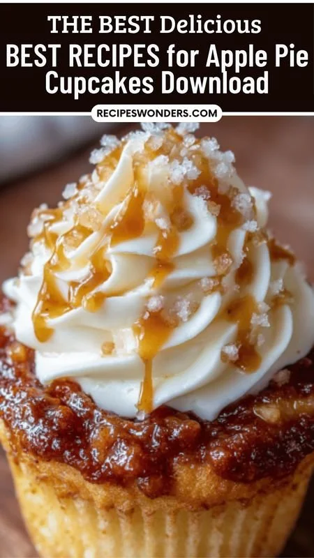 Delicious homemade apple pie cupcakes topped with creamy frosting.