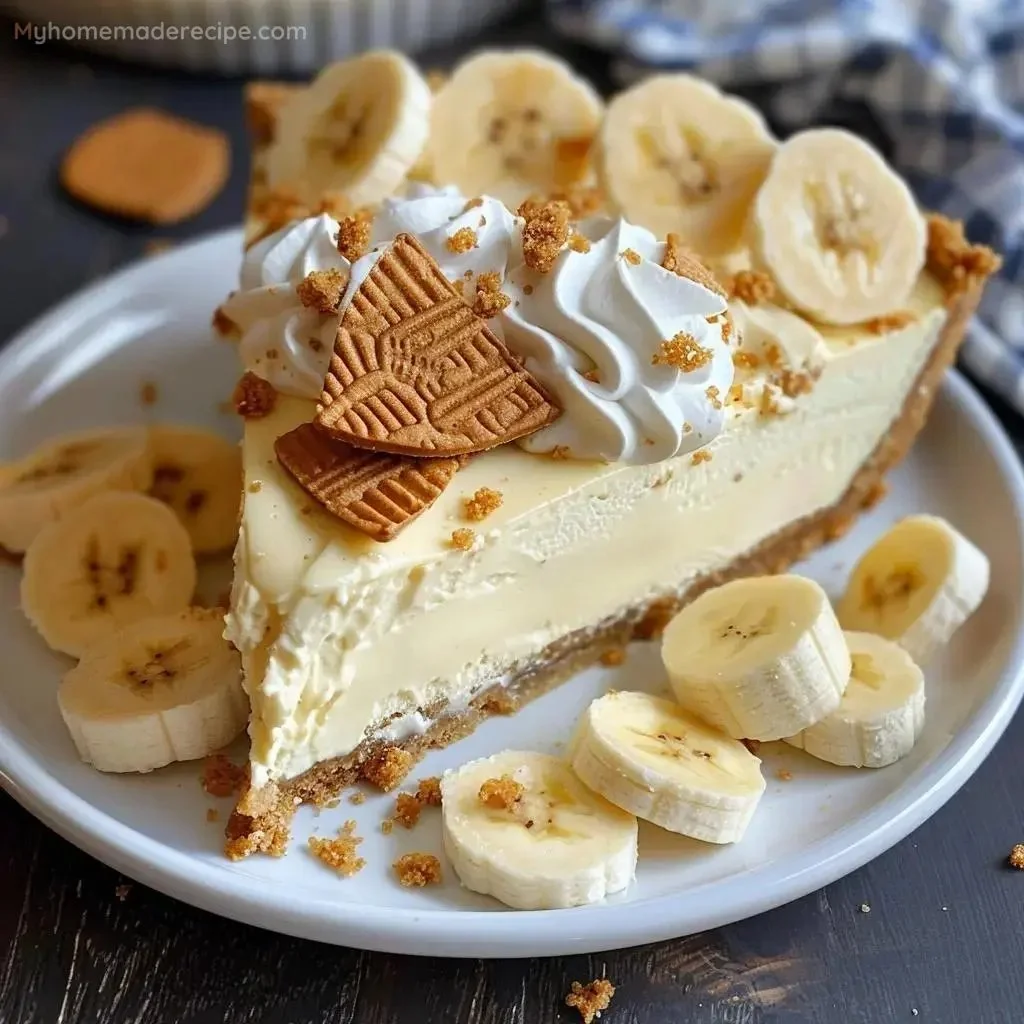 Delicious banana pudding cheesecake topped with whipped cream and banana slices