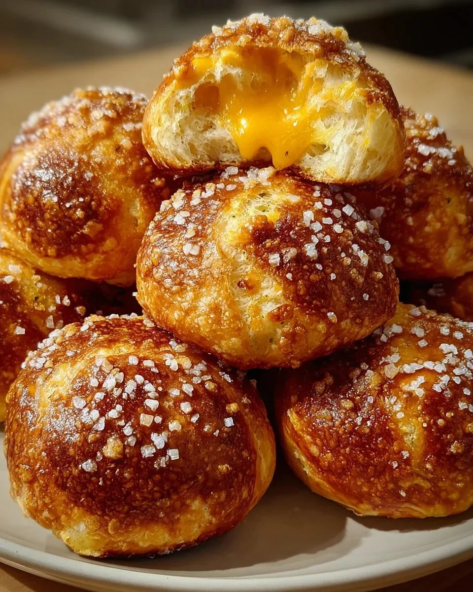 Cheddar jalapeño pretzel bites served in a bowl, perfect for snacking