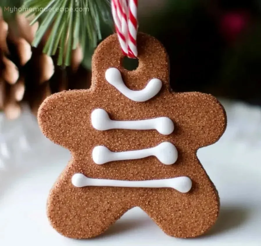 Handmade cinnamon ornaments for holiday decorations.
