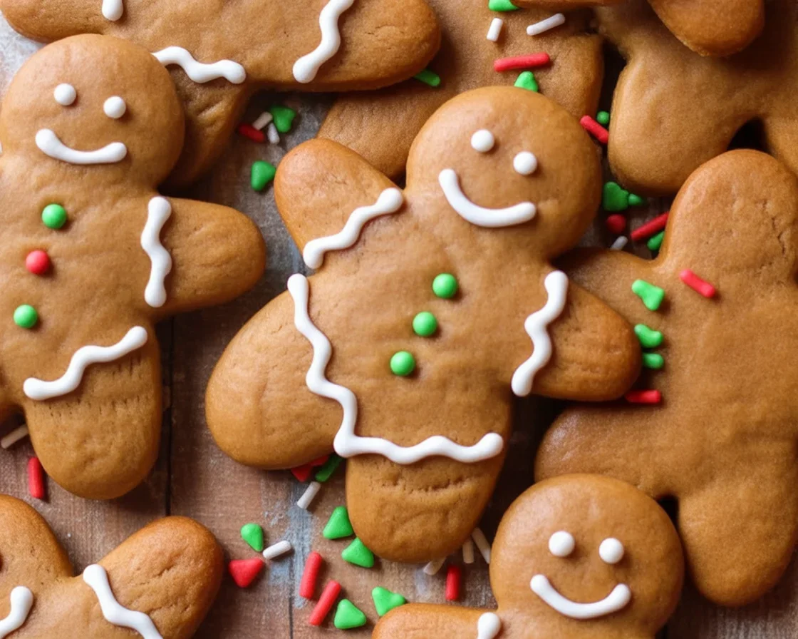 Plate of beautifully decorated Gingerbread Cookies, perfect for holiday celebrations.