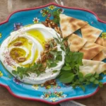 Creamy whipped feta dip made with feta cheese, Greek yogurt, and olive oil.