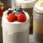 Delicious chia seed pudding topped with fresh fruits and nuts for a healthy breakfast.