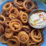Crispy onion chips made with onions and cheese baked until golden and crunchy