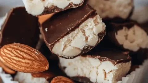 Healthy no-bake almond joys - delicious treats you can enjoy guilt-free.