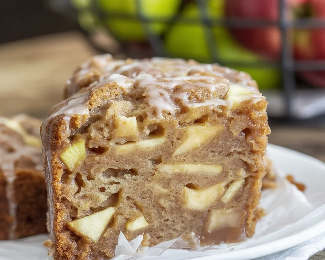 Delicious homemade Apple Fritter Bread loaf with cinnamon-sugar apples