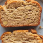 Moist and fluffy oat flour banana bread made with ripe bananas and no refined sugar.