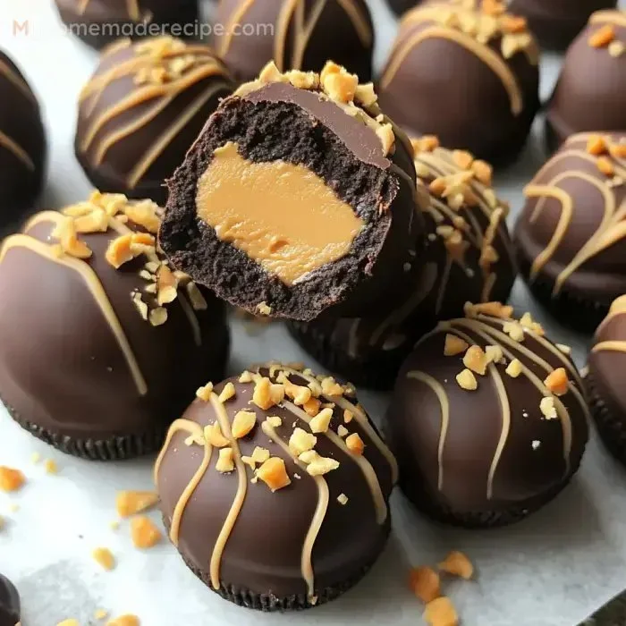 Delicious easy no-bake truffles on a decorative plate