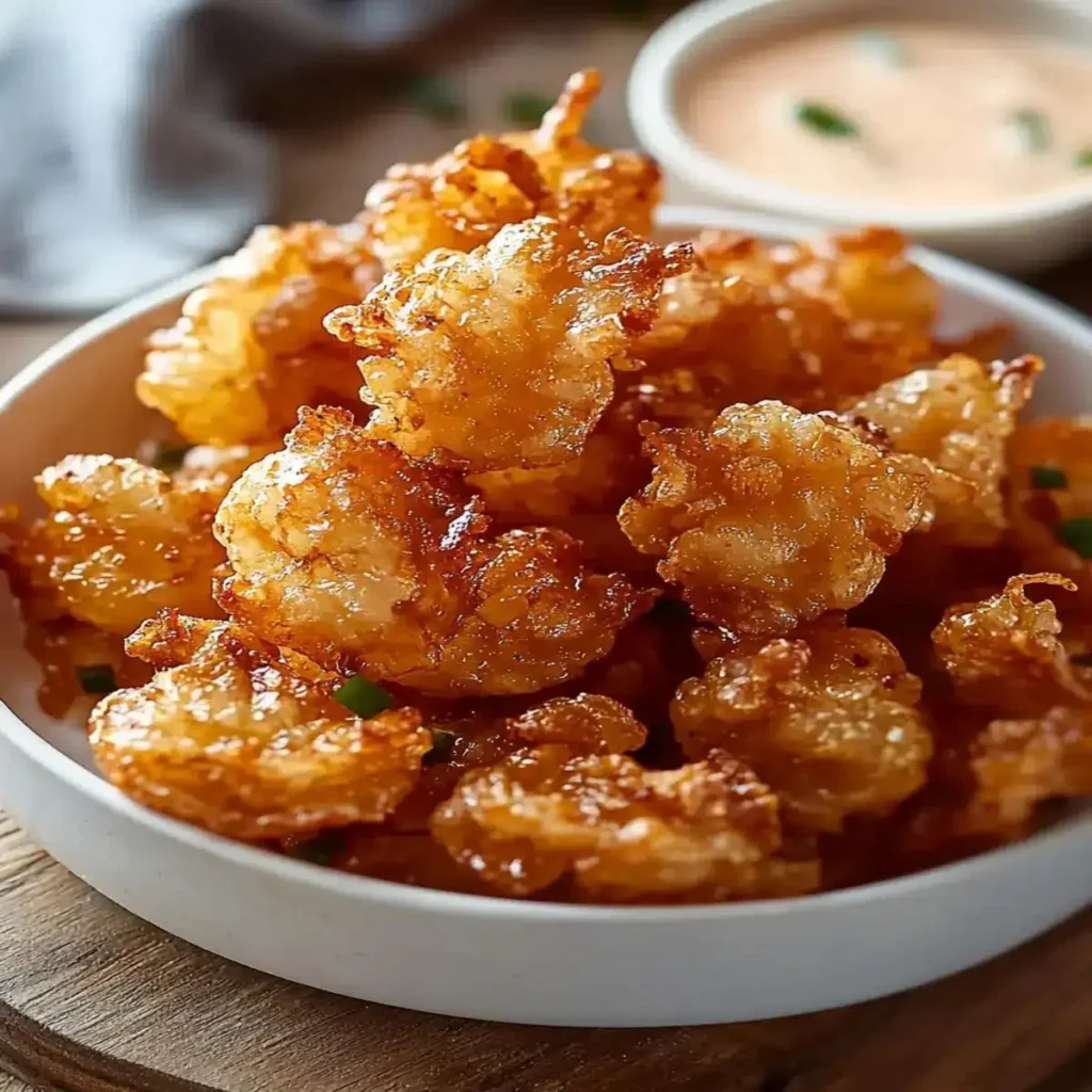 Plate of irresistibly crispy mini blooming onions, perfect party snack.