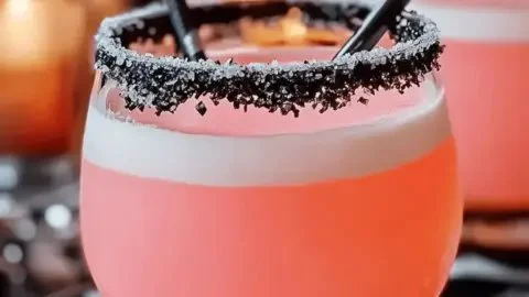 Festive Pink Witch Punch in a magical-themed party setting