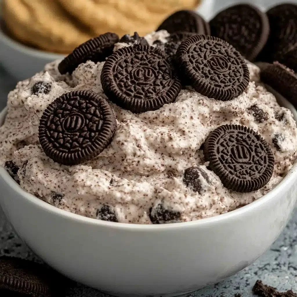 Delicious Oreo Fluff dessert with crushed Oreos and whipped cream