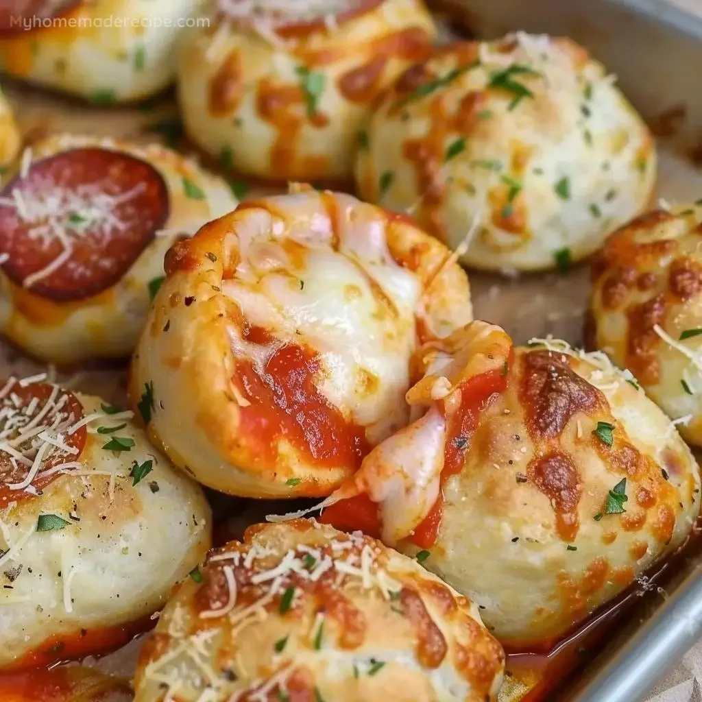 Homemade Pizza Bombs filled with cheese and pepperoni, perfect appetizer.